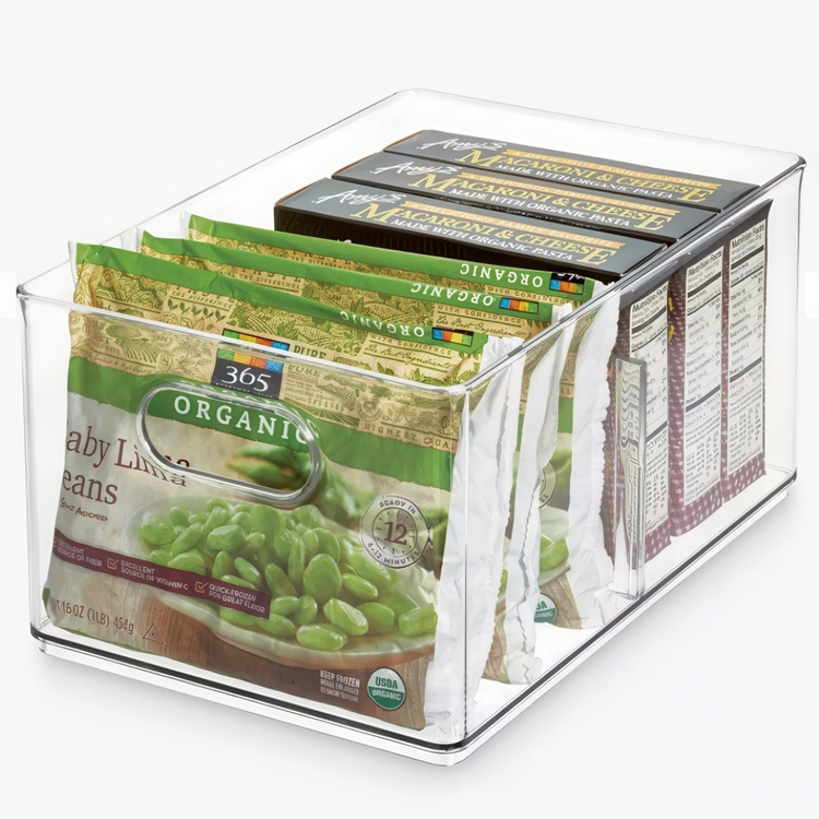 Box for the freezer, with divider, THE HOME EDIT FREEZER BIN, 20.3 x 30.5 x H15.2 cm, Transparent in the group Storage / Kitchen storage / Food containers at SmartaSaker.se (41788)
