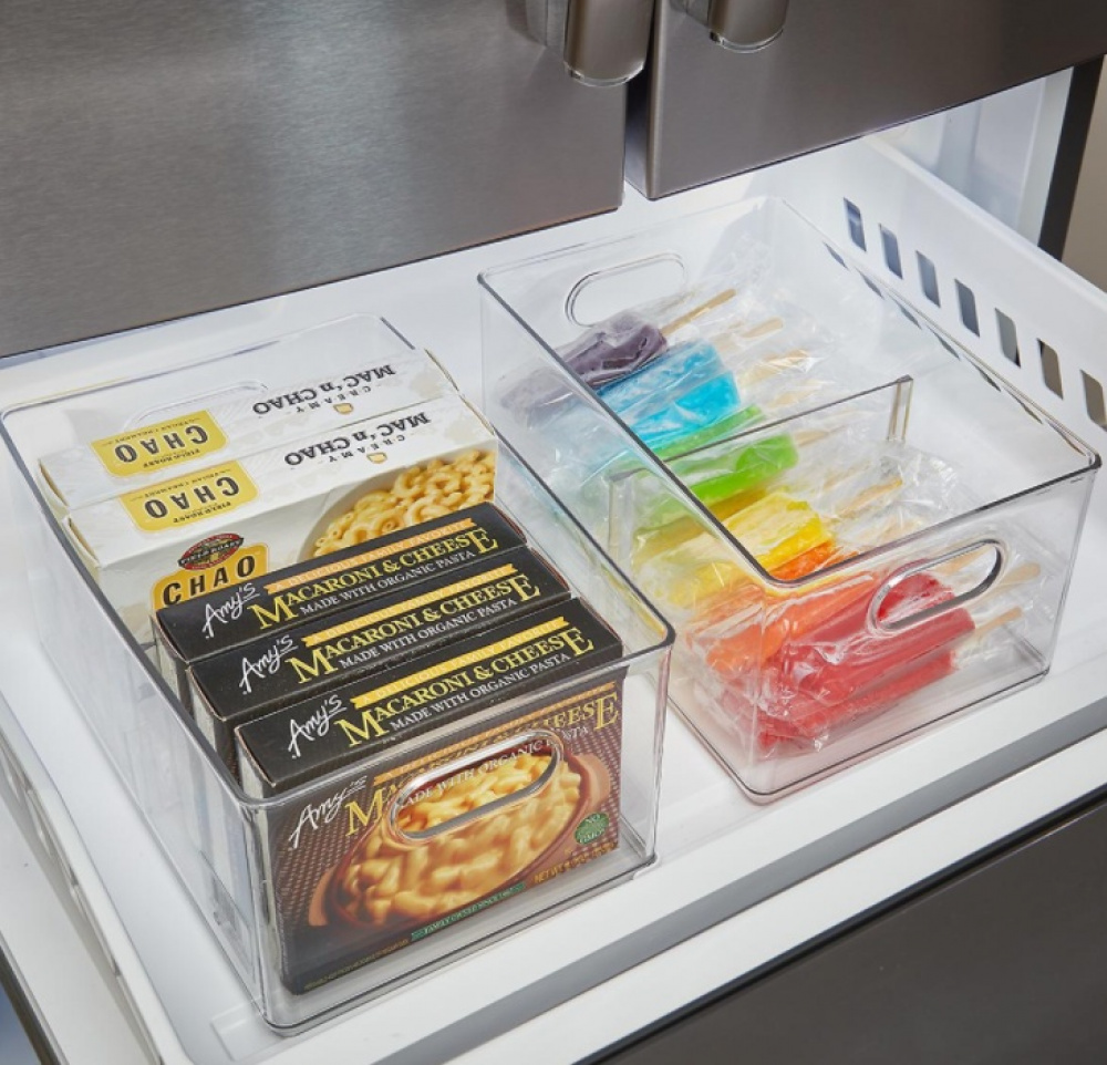 Box for the freezer, with divider, THE HOME EDIT FREEZER BIN, 20.3 x 30.5 x H15.2 cm, Transparent in the group Storage / Kitchen storage / Food containers at SmartaSaker.se (41788)
