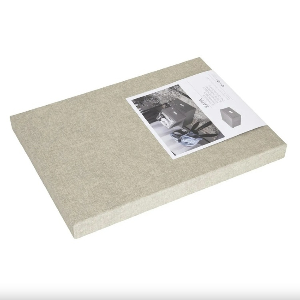 Box with label frame, BIGSO KATIA CANVAS, 39 x 28,5 x H 16 cm in the group Storage / Storage boxes / BigSo storage boxes at SmartaSaker.se (41790)