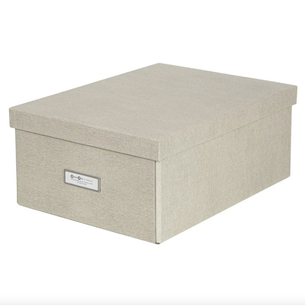 Box with label frame, BIGSO KATIA CANVAS, 39 x 28,5 x H 16 cm in the group Storage / Storage boxes / BigSo storage boxes at SmartaSaker.se (41790)
