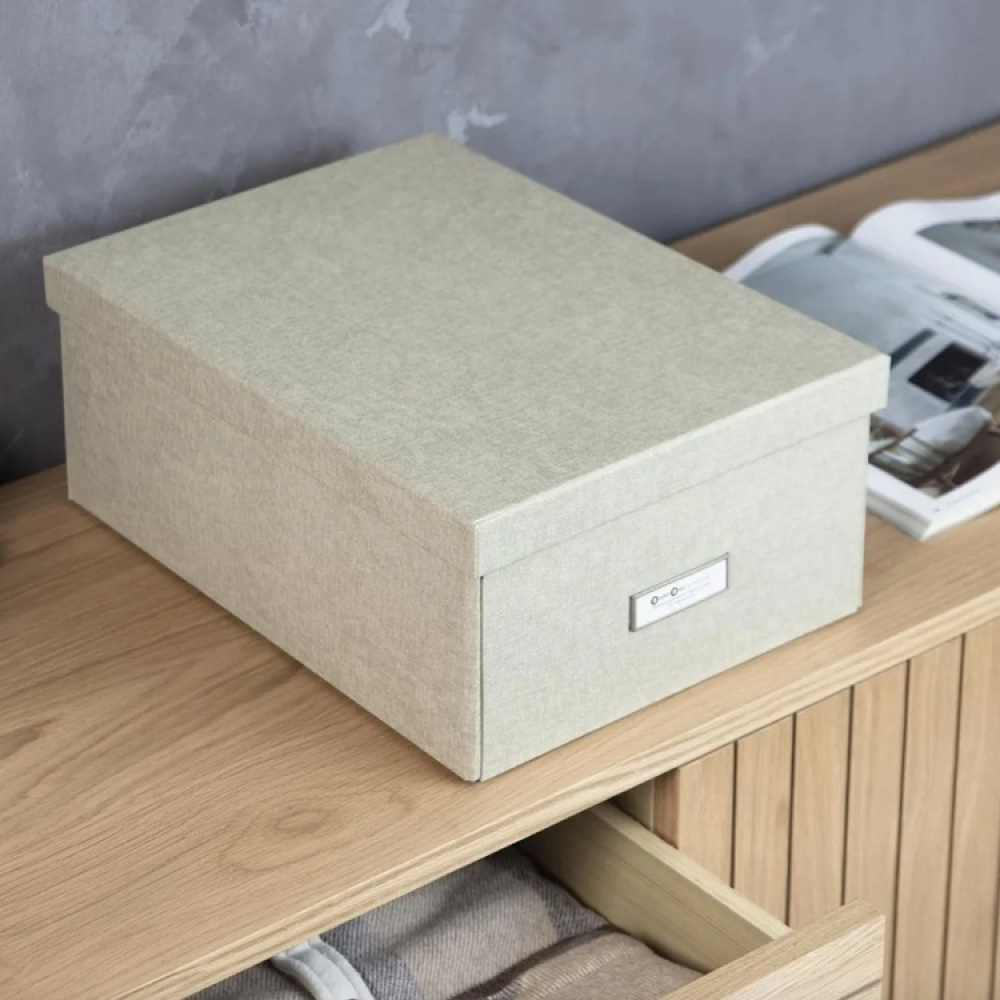 Box with label frame, BIGSO KATIA CANVAS, 39 x 28,5 x H 16 cm in the group Storage / Storage boxes / BigSo storage boxes at SmartaSaker.se (41790)