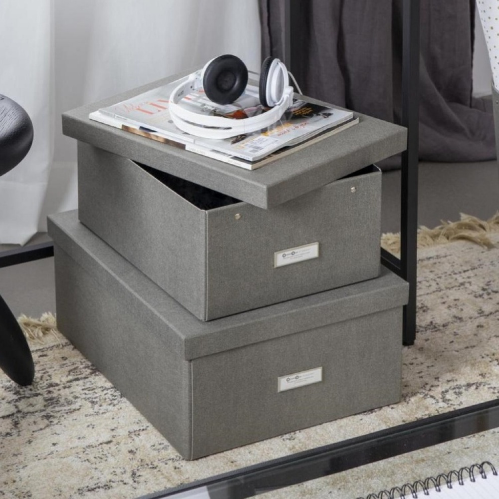Box with label frame, BIGSO KATIA CANVAS, 39 x 28,5 x H 16 cm in the group Storage / Storage boxes / BigSo storage boxes at SmartaSaker.se (41790)
