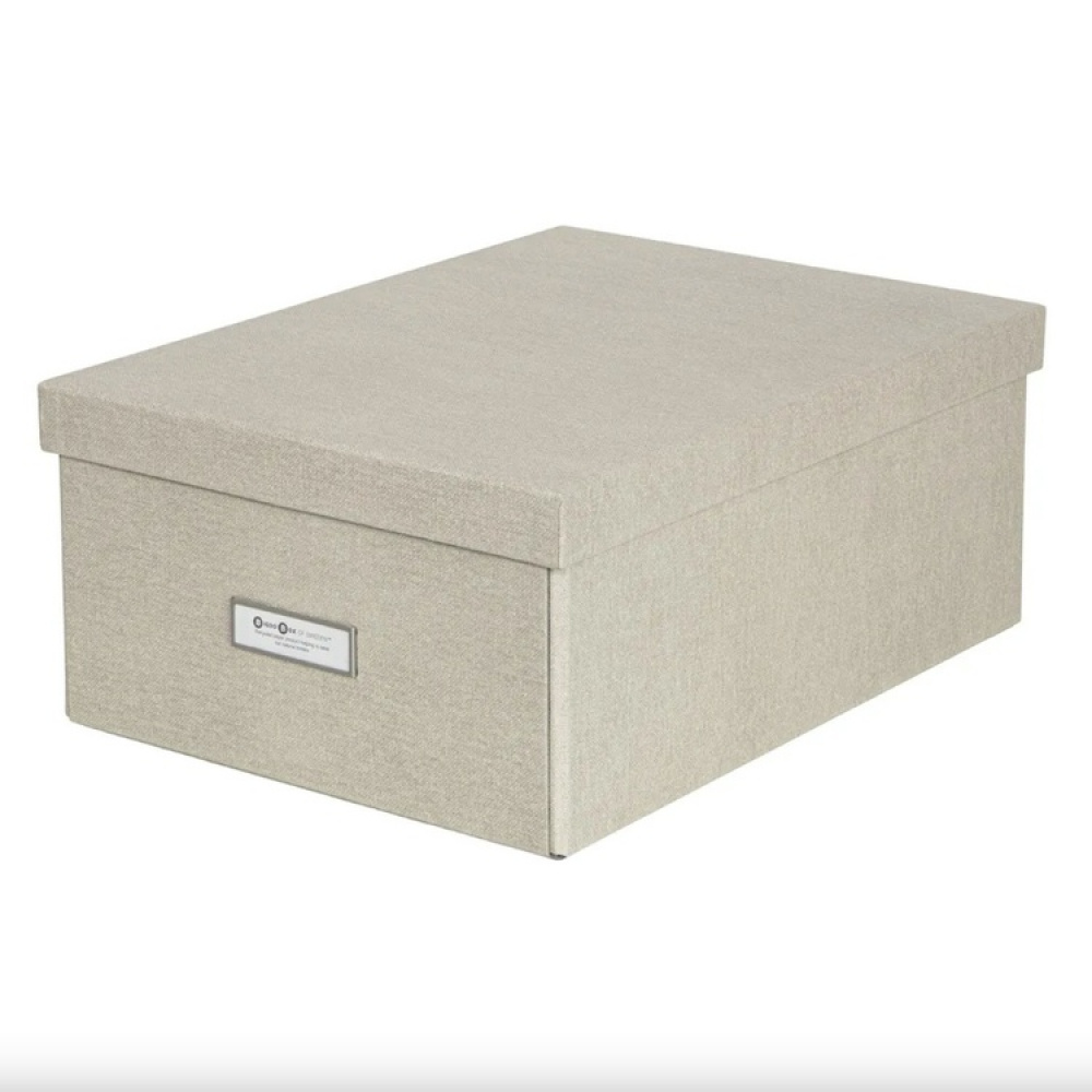 Box with label frame, BIGSO KATIA CANVAS, 39 x 28,5 x H 16 cm in the group Storage / Storage boxes / BigSo storage boxes at SmartaSaker.se (41790)