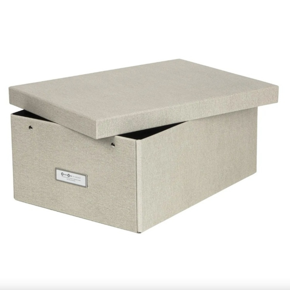 Box with label frame, BIGSO KATIA CANVAS, 39 x 28,5 x H 16 cm in the group Storage / Storage boxes / BigSo storage boxes at SmartaSaker.se (41790)
