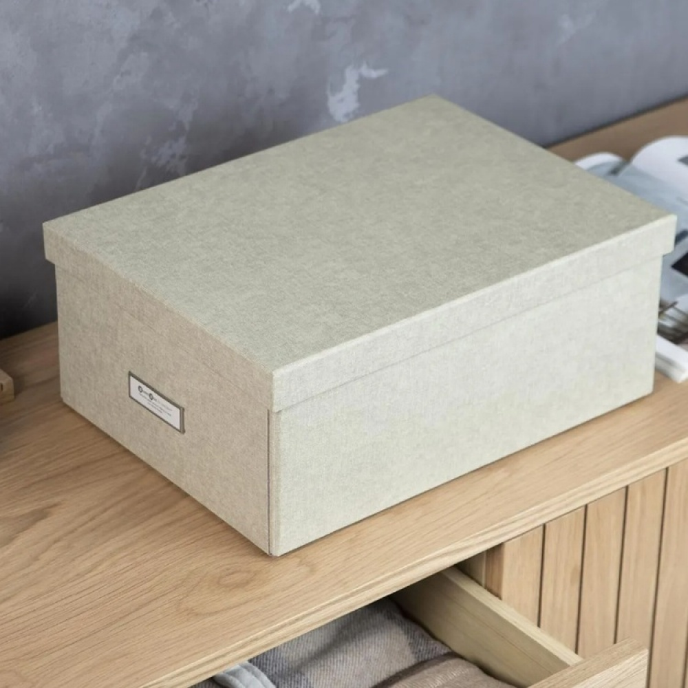 Box with label frame, BIGSO KATIA CANVAS, 39 x 28,5 x H 16 cm in the group Storage / Storage boxes / BigSo storage boxes at SmartaSaker.se (41790)