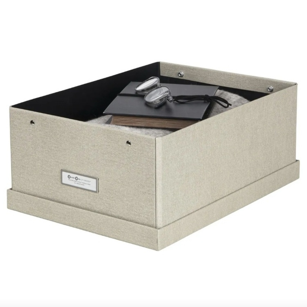 Box with label frame, BIGSO KATIA CANVAS, 39 x 28,5 x H 16 cm in the group Storage / Storage boxes / BigSo storage boxes at SmartaSaker.se (41790)