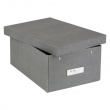 Box with label frame, BIGSO KARIN CANVAS, 31,5 x 22,5 x H 13,5 cm