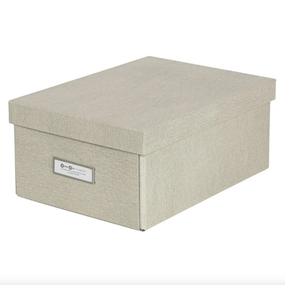 Box with label frame, BIGSO KARIN CANVAS, 31,5 x 22,5 x H 13,5 cm in the group Storage / Storage boxes / BigSo storage boxes at SmartaSaker.se (41791)