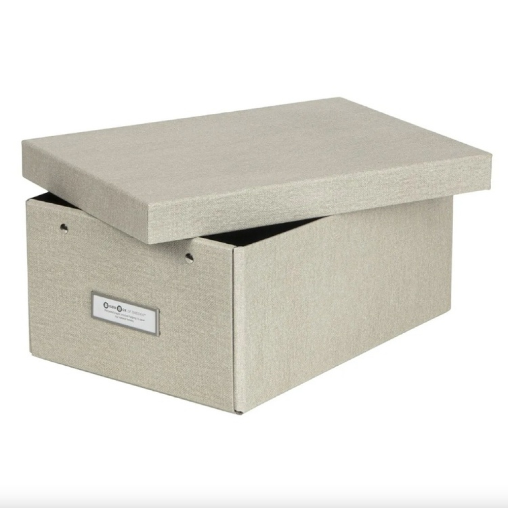 Box with label frame, BIGSO KARIN CANVAS, 31,5 x 22,5 x H 13,5 cm in the group Storage / Storage boxes / BigSo storage boxes at SmartaSaker.se (41791)