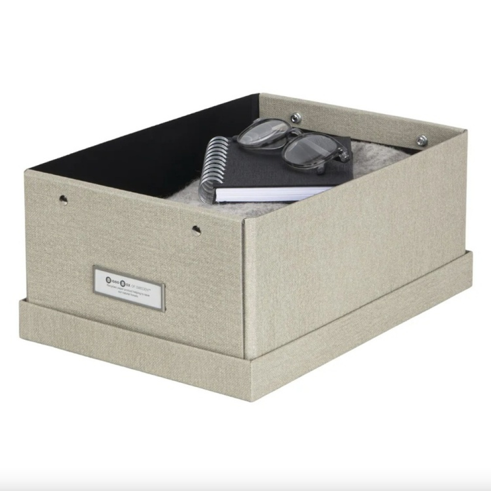 Box with label frame, BIGSO KARIN CANVAS, 31,5 x 22,5 x H 13,5 cm in the group Storage / Storage boxes / BigSo storage boxes at SmartaSaker.se (41791)