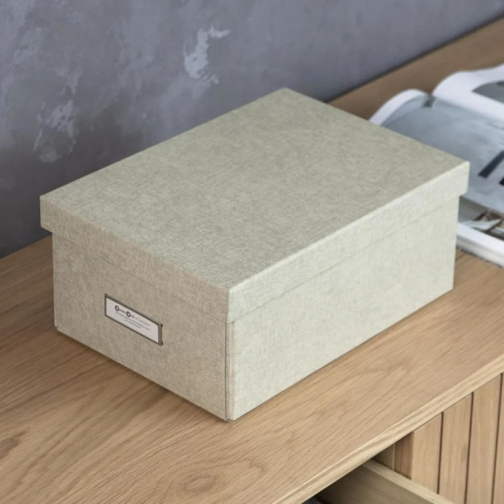 Box with label frame, BIGSO KARIN CANVAS, 31,5 x 22,5 x H 13,5 cm in the group Storage / Storage boxes / BigSo storage boxes at SmartaSaker.se (41791)