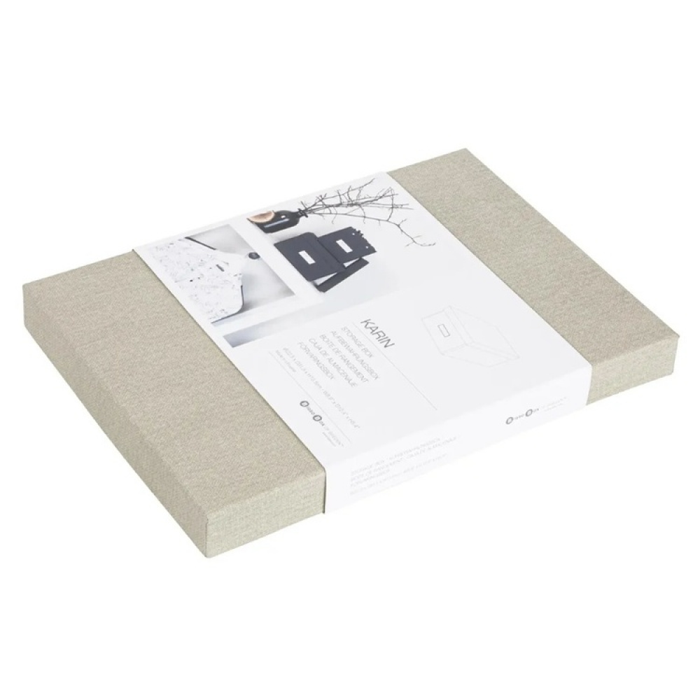 Box with label frame, BIGSO KARIN CANVAS, 31,5 x 22,5 x H 13,5 cm in the group Storage / Storage boxes / BigSo storage boxes at SmartaSaker.se (41791)