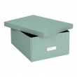 Box with label frame, BIGSO KATIA CANVAS, 39 x 28,5 x H 16 cm, Green Box with label frame, BIGSO KATIA CANVAS, 39 x 28,5 x H 16 cm, Green