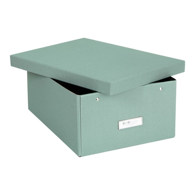 Box with label frame, BIGSO KATIA CANVAS, 39 x 28,5 x H 16 cm, Green in the group Storage / Storage boxes / BigSo storage boxes at SmartaSaker.se (41792)