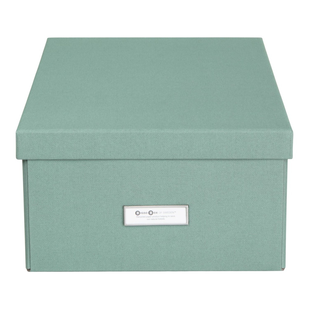 Box with label frame, BIGSO KATIA CANVAS, 39 x 28,5 x H 16 cm, Green in the group Storage / Kitchen storage / Food containers / Plastic at SmartaSaker.se (41792)