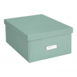 Box with label frame, BIGSO KATIA CANVAS, 39 x 28,5 x H 16 cm, Green Box with label frame, BIGSO KATIA CANVAS, 39 x 28,5 x H 16 cm, Green