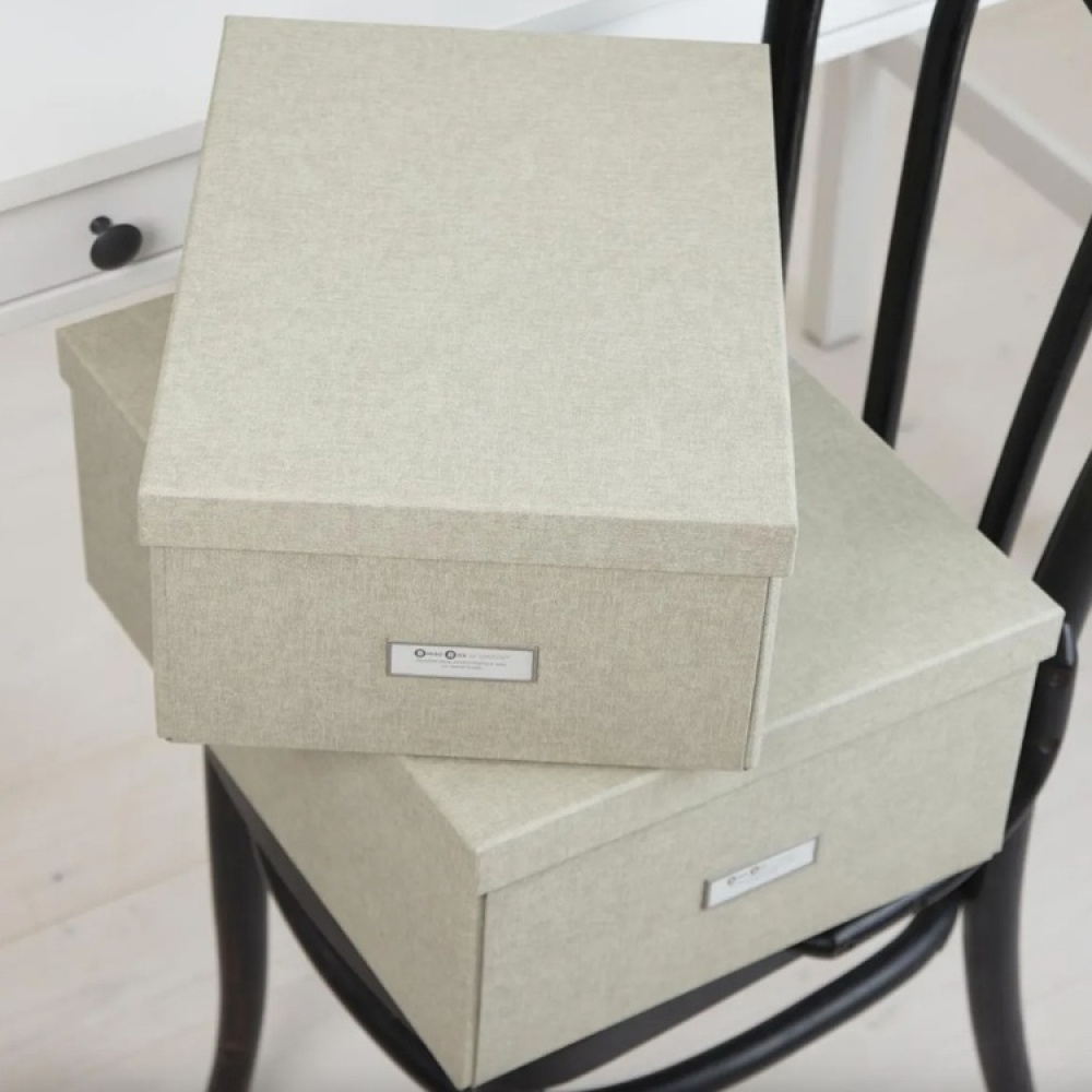 Box with label frame, BIGSO KATRIN CANVAS, 45 x 34,5 x H 18 in the group Storage / Storage boxes at SmartaSaker.se (41793)