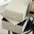 Box with label frame, BIGSO KATRIN CANVAS, 45 x 34,5 x H 18