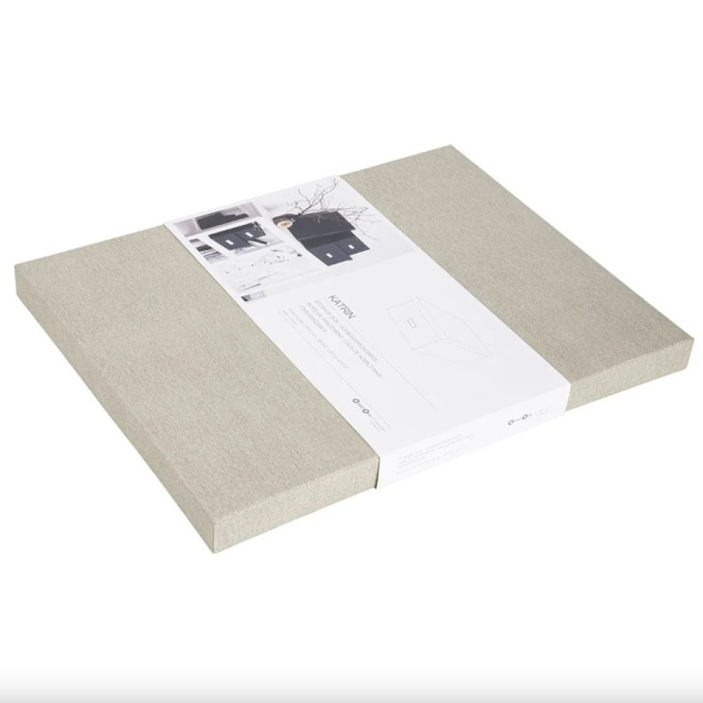 Box with label frame, BIGSO KATRIN CANVAS, 45 x 34,5 x H 18 in the group Storage / Storage boxes at SmartaSaker.se (41793)