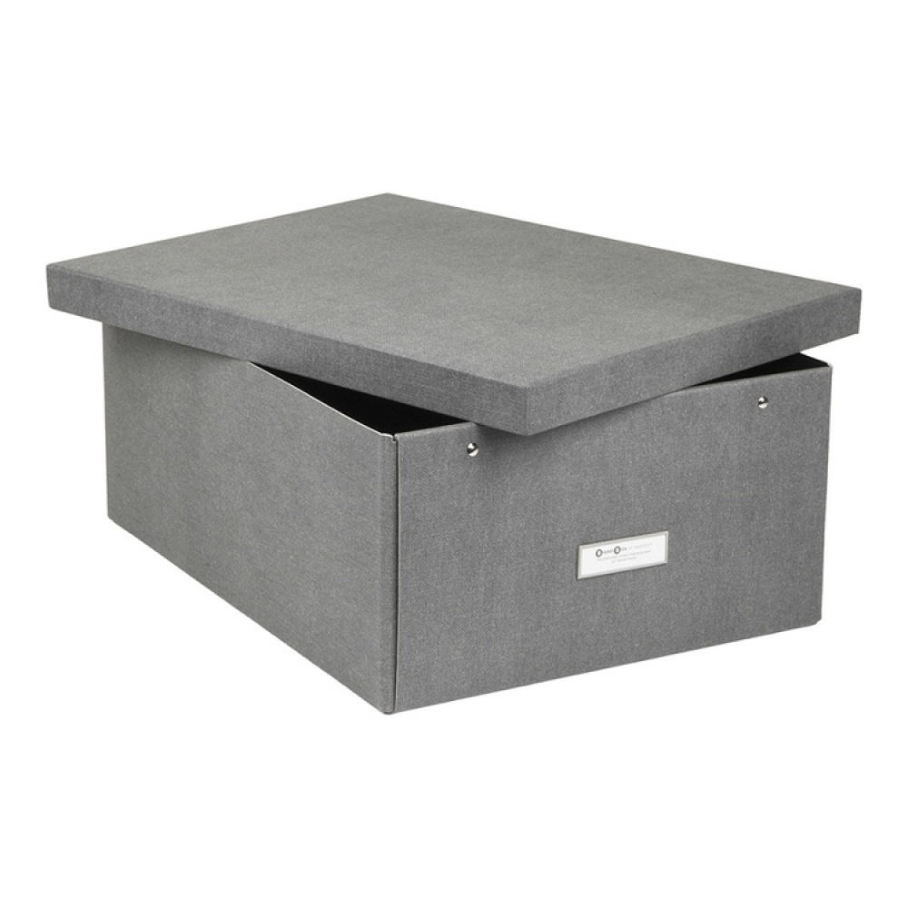 Box with label frame, BIGSO KATRIN CANVAS, 45 x 34,5 x H 18 in the group Storage / Storage boxes at SmartaSaker.se (41793)