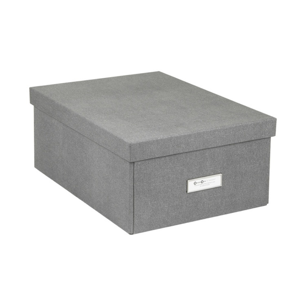 Box with label frame, BIGSO KATRIN CANVAS, 45 x 34,5 x H 18 in the group Storage / Storage boxes at SmartaSaker.se (41793)