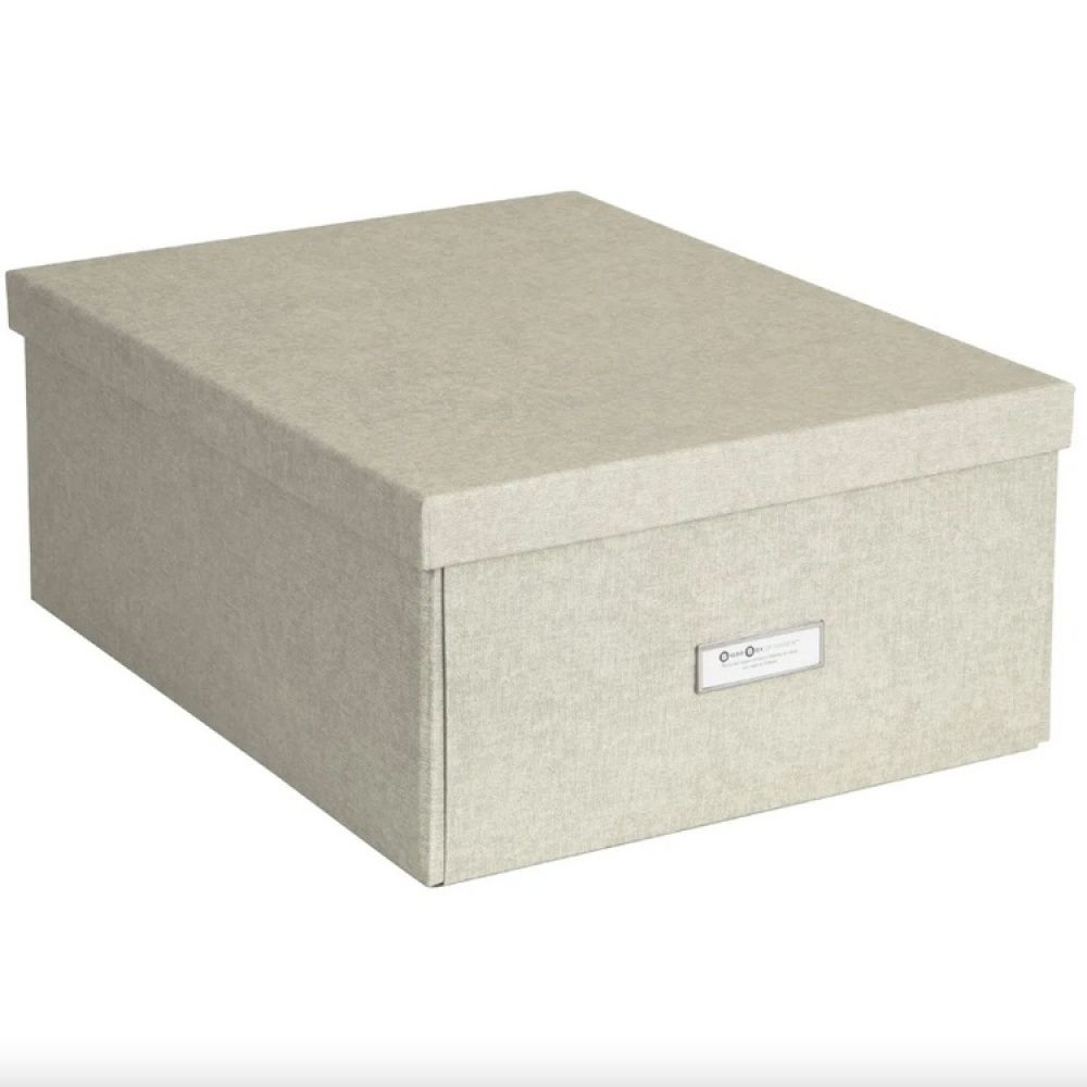 Box with label frame, BIGSO KATRIN CANVAS, 45 x 34,5 x H 18 in the group Storage / Storage boxes at SmartaSaker.se (41793)