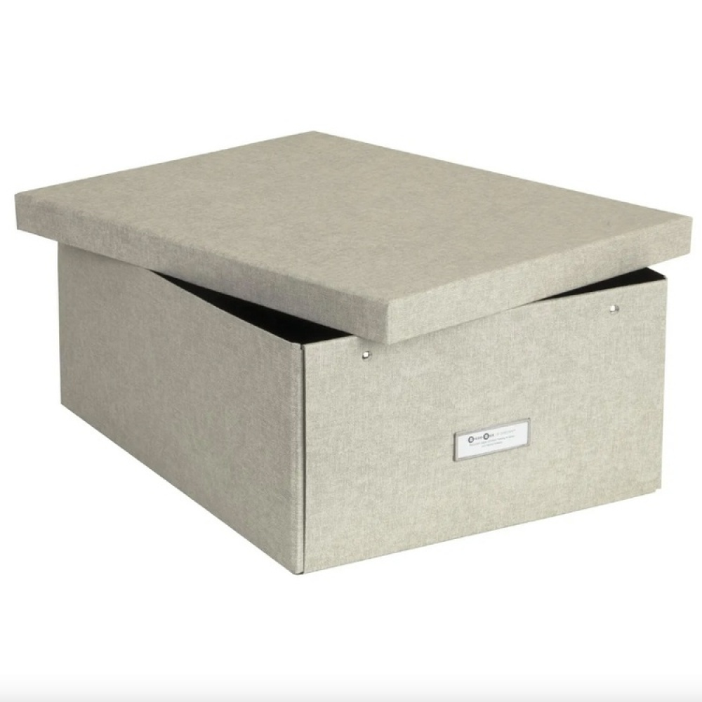 Box with label frame, BIGSO KATRIN CANVAS, 45 x 34,5 x H 18 in the group Storage / Storage boxes at SmartaSaker.se (41793)