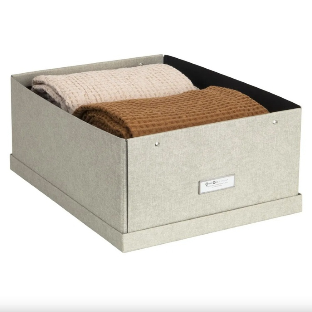Box with label frame, BIGSO KATRIN CANVAS, 45 x 34,5 x H 18 in the group Storage / Storage boxes at SmartaSaker.se (41793)