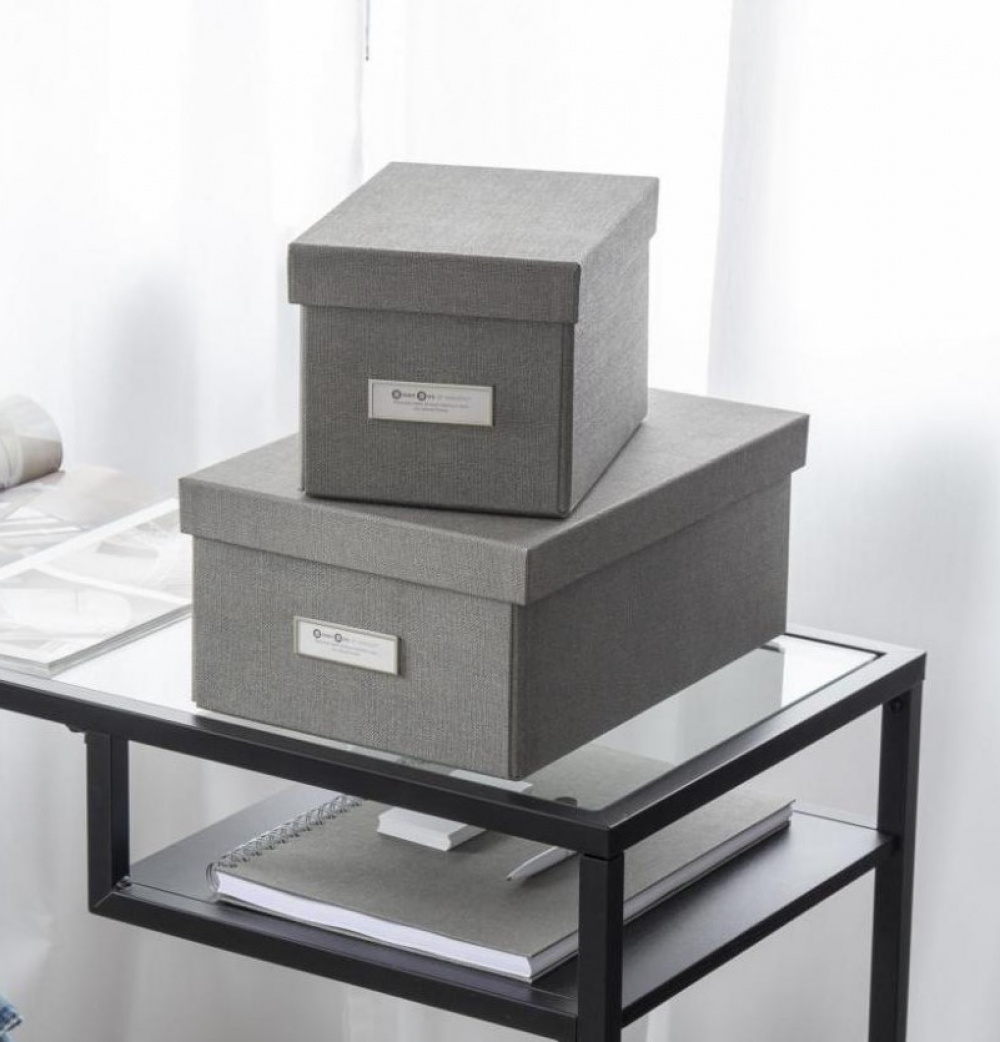 Box with label frame, BIGSO KITTY CANVAS, 22,5 x 16 x H 14 cm Grey in the group Storage / Kitchen storage / Food containers / Plastic at SmartaSaker.se (41794)