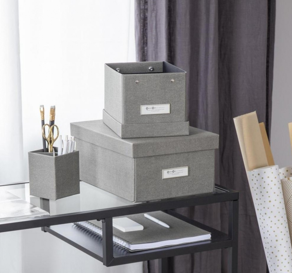 Box with label frame, BIGSO KITTY CANVAS, 22,5 x 16 x H 14 cm Grey in the group Storage / Kitchen storage / Food containers / Plastic at SmartaSaker.se (41794)