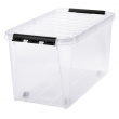 Storage Box with Wheels, SMARTSTORE 70L, CLASSIC, XXL, 72 x 40 x H 38 cm, Transparent / Black Storage Box with Wheels, SMARTSTORE 70L, CLASSIC, XXL, 72 x 40 x H 38 cm, Transparent / Black