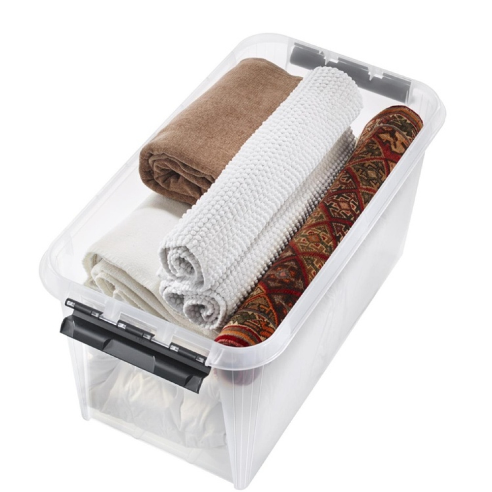 Storage Box with Wheels, SMARTSTORE 70L, CLASSIC, XXL, 72 x 40 x H 38 cm, Transparent / Black in the group Storage / Popular brands / SmartStore at SmartaSaker.se (41797)