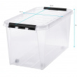 Storage Box with Wheels, SMARTSTORE 70L, CLASSIC, XXL, 72 x 40 x H 38 cm, Transparent / Black Storage Box with Wheels, SMARTSTORE 70L, CLASSIC, XXL, 72 x 40 x H 38 cm, Transparent / Black