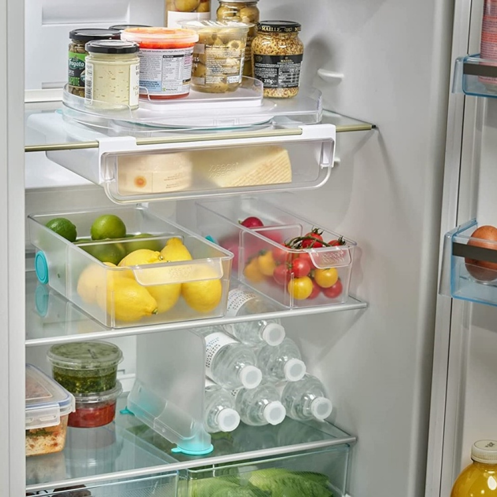 Storage box with wheels, JOSEPH JOSEPH LARGE COMPACT STORAGE BIN, 17,4 x 30,8 x H 8,5 cm, Transparent in the group Storage / Kitchen storage / Fridge storage at SmartaSaker.se (41799)