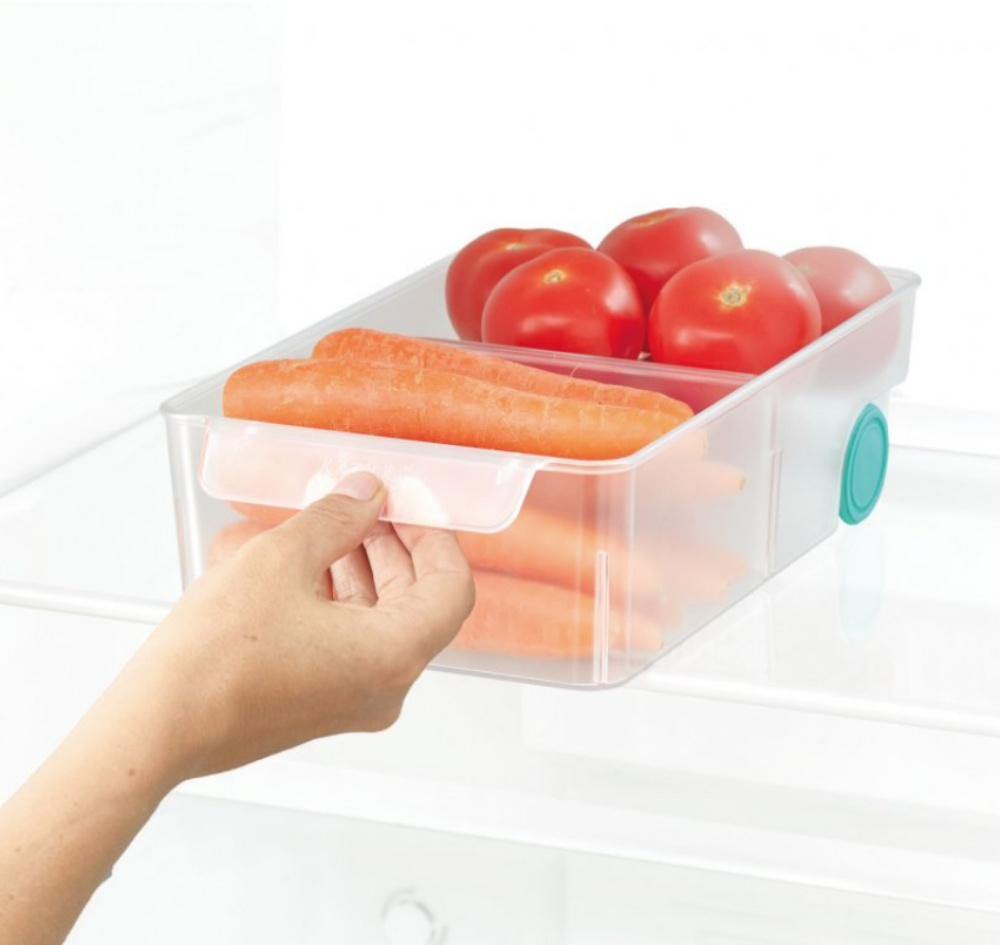 Storage box with wheels, JOSEPH JOSEPH LARGE COMPACT STORAGE BIN, 17,4 x 30,8 x H 8,5 cm, Transparent in the group Storage / Kitchen storage / Fridge storage at SmartaSaker.se (41799)