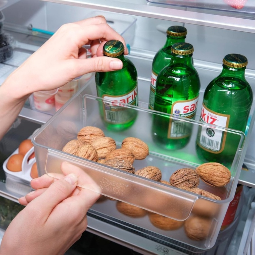 Storage box with wheels, JOSEPH JOSEPH XL COMPACT STORAGE BIN, 23,5 x 30,8 x H 8,5 cm, Transparent in the group Storage / Kitchen storage / Fridge storage at SmartaSaker.se (41800)