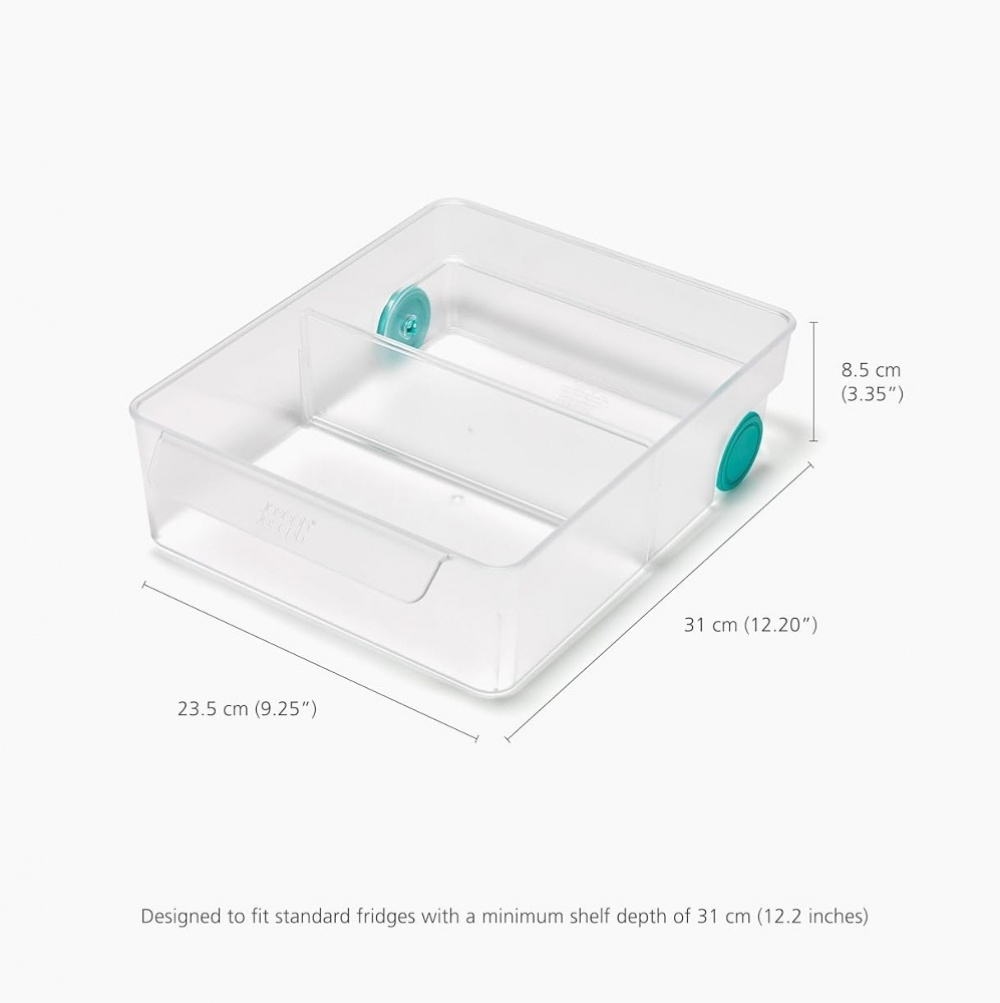 Storage box with wheels, JOSEPH JOSEPH XL COMPACT STORAGE BIN, 23,5 x 30,8 x H 8,5 cm, Transparent in the group Storage / Kitchen storage / Fridge storage at SmartaSaker.se (41800)