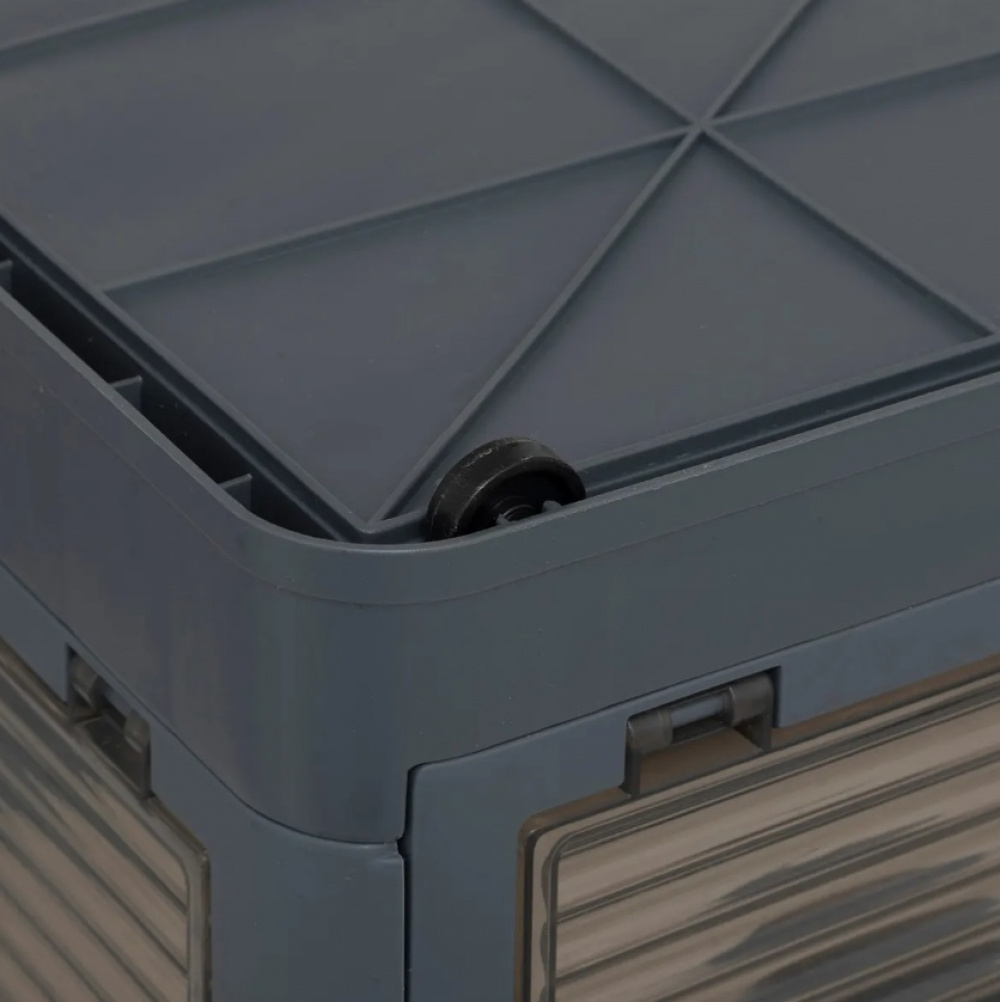 Box with Wheels, Stackable, MOBILE FOLDING BOX, 51,5 x 36 x H 30 cm, Dark Grey in the group Storage / Hallway storage at SmartaSaker.se (41801)