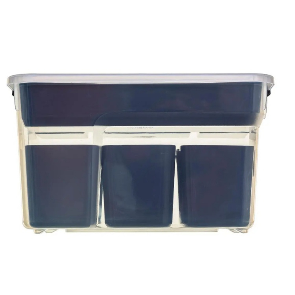 Sorting box with inserts, EZY HIGH SORT IT DOUBLE, 30,5 x 21,5 x H 18 cm, Transparent / Grey in the group Storage / Storage boxes at SmartaSaker.se (41802)