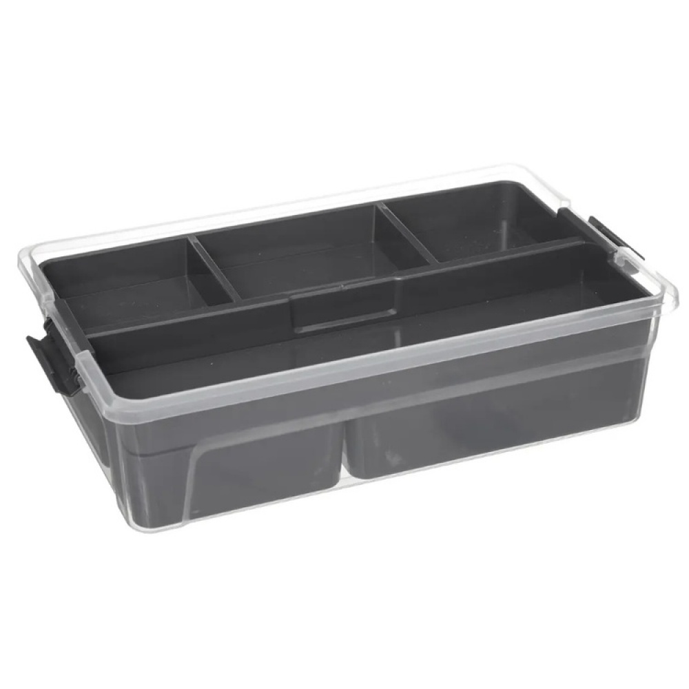 Sorting box with inserts, EZY SORT IT DOUBLE, 35,5 x 22,5 x H 10 cm, Transparent / Grey in the group Storage / Storage boxes at SmartaSaker.se (41803)