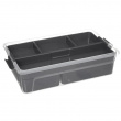 Sorting box with inserts, EZY SORT IT DOUBLE, 35,5 x 22,5 x H 10 cm, Transparent / Grey