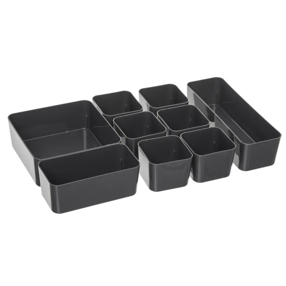Sorting box with inserts, EZY SORT IT DOUBLE, 35,5 x 22,5 x H 10 cm, Transparent / Grey in the group Storage / Storage boxes at SmartaSaker.se (41803)