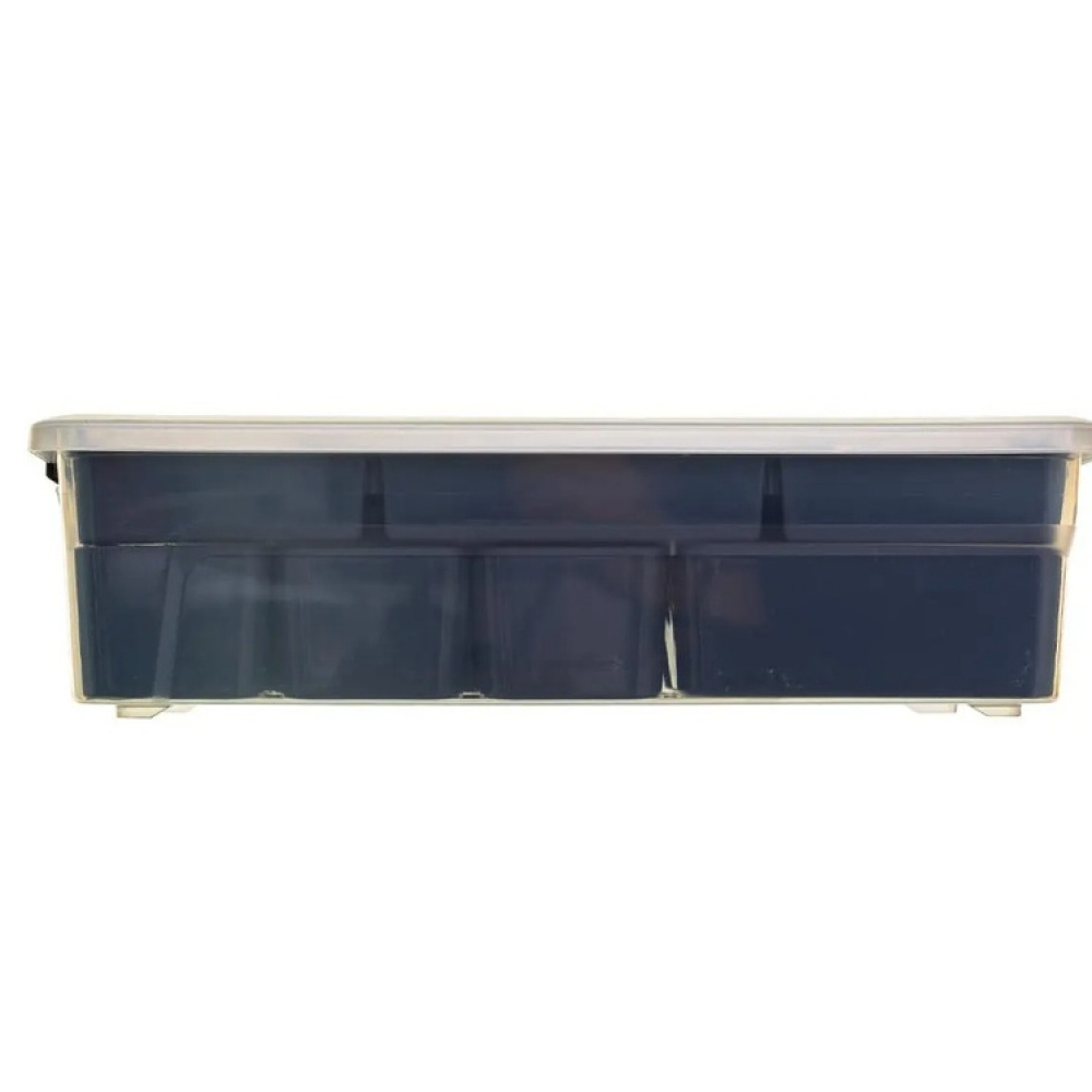 Sorting box with inserts, EZY SORT IT DOUBLE, 35,5 x 22,5 x H 10 cm, Transparent / Grey in the group Storage / Storage boxes at SmartaSaker.se (41803)