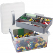 Box with insert and handle, 15L, Q-LINE MULTIBOX, 40 x 30 x H 18 cm, Clear / Silver Grey