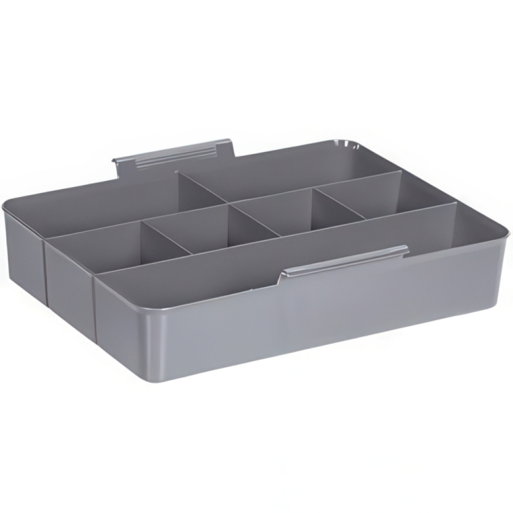 Box with insert and handle, 15L, Q-LINE MULTIBOX, 40 x 30 x H 18 cm, Clear / Silver Grey in the group Storage / Storage boxes at SmartaSaker.se (41804)