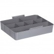 Box with insert and handle, 15L, Q-LINE MULTIBOX, 40 x 30 x H 18 cm, Clear / Silver Grey
