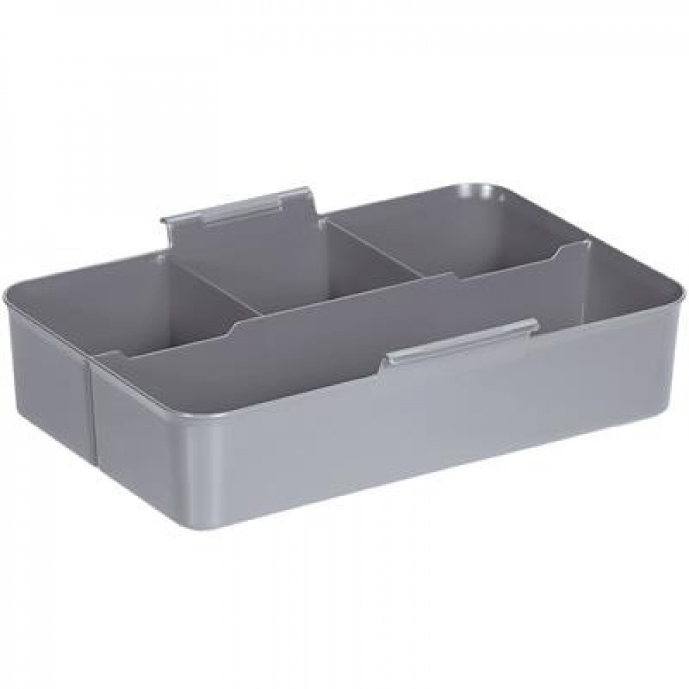Box with insert and handle, 9L, Q-LINE MULTIBOX, 30,7 x 20 x H 22,3 cm, Clear / Silver Grey in the group Storage / Storage boxes / Mini organizers at SmartaSaker.se (41806)