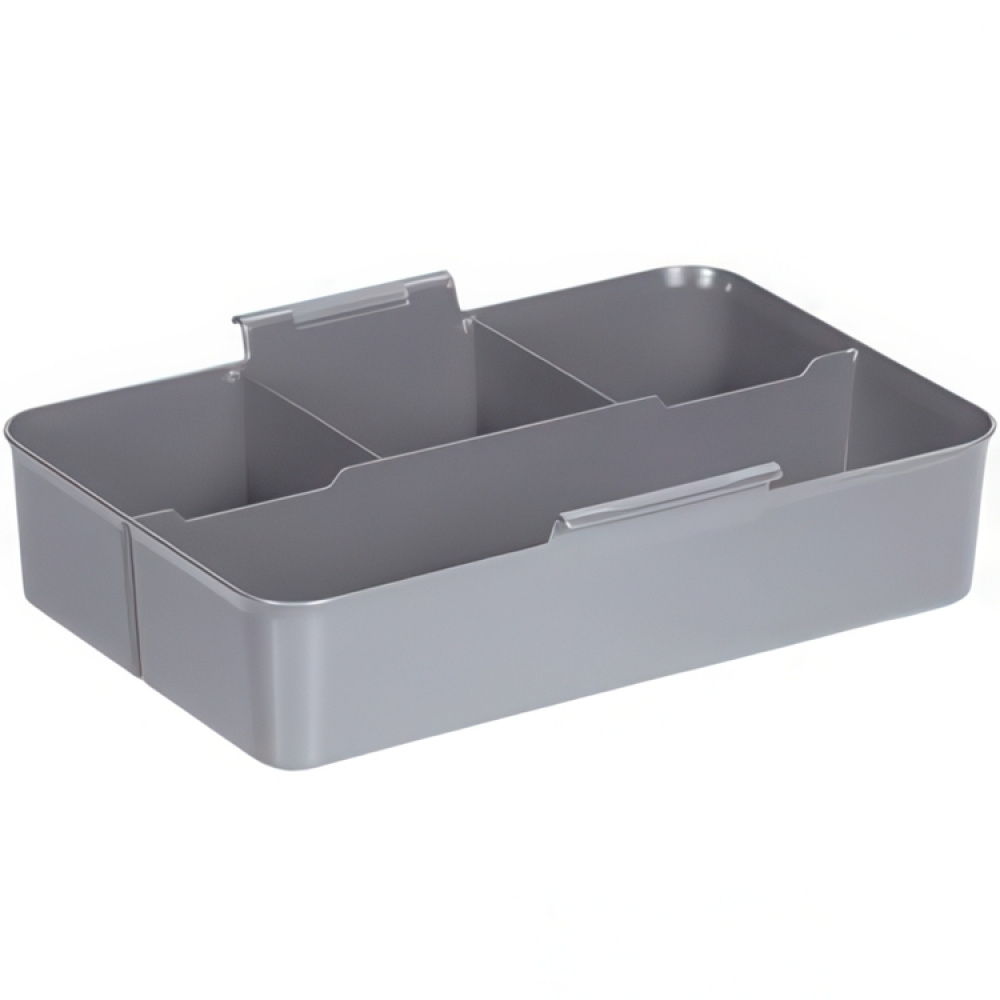 Box with insert and handle, 9L, Q-LINE MULTIBOX, 30,7 x 20 x H 22,3 cm, Clear / Silver Grey in the group Storage / Storage boxes / Mini organizers at SmartaSaker.se (41806)