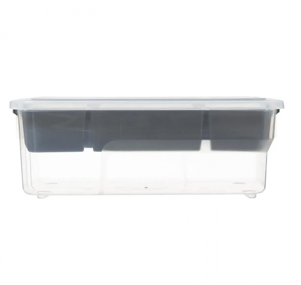 Box with insert, EZY SORT IT, 30,5 x 21.5 x H 11 cm, Clear / Grey in the group Storage / Storage boxes at SmartaSaker.se (41807)