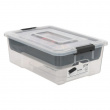 Box with insert, EZY SORT IT, 30,5 x 21.5 x H 11 cm, Clear / Grey Box with insert, EZY SORT IT, 30,5 x 21.5 x H 11 cm, Clear / Grey